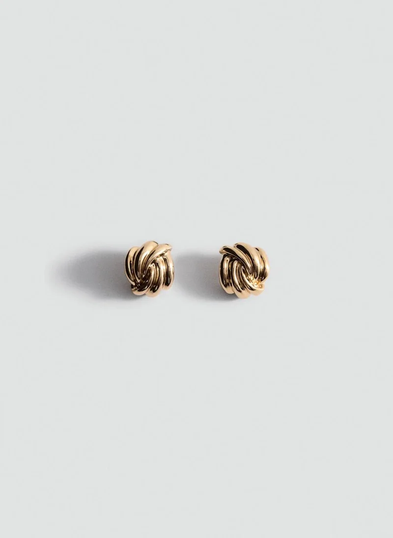 MANGO Intertwined knot earrings